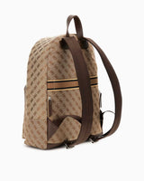 Guess Milano Compact Monogram Logolu Sırt Çantası Beige / Brown
