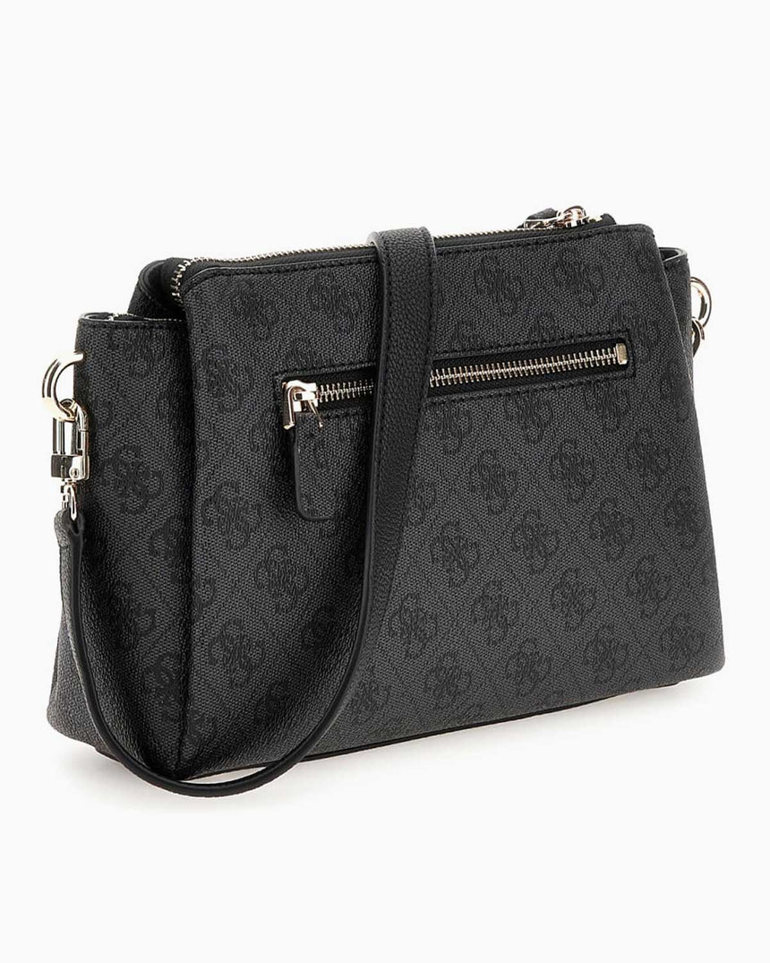 Guess Noelle Compartment Crossbody Çapraz Askılı Çanta Coal Logo