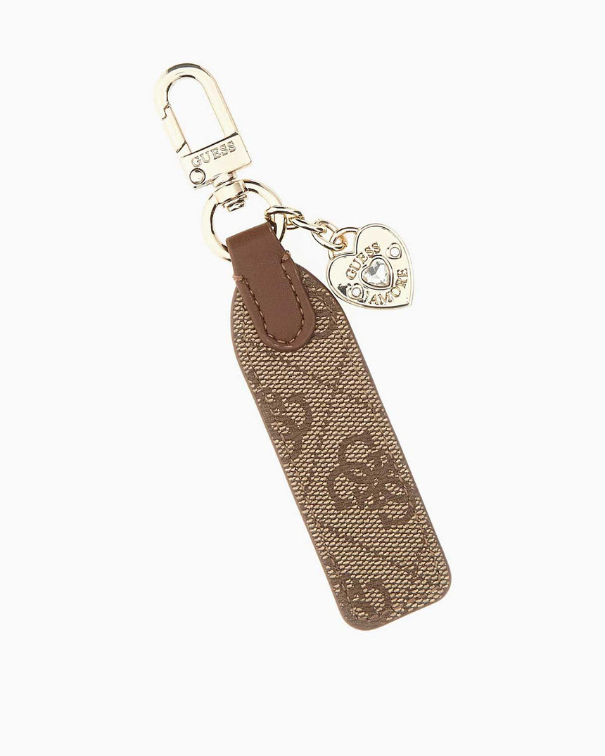 Guess Pasaport Kılıfı ve Anahtarlık Kadın Hediye Seti Latte Logo