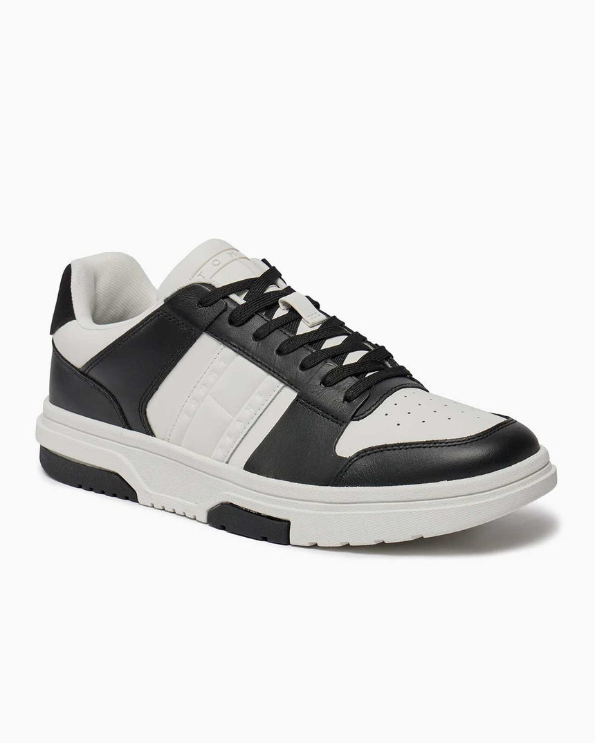Tommy Hilfiger Brooklyn Leather Low Top Sneakers Black/Ecru