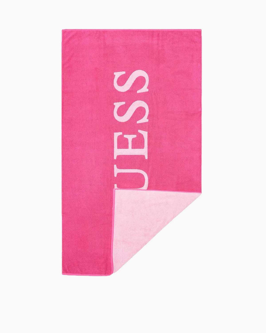 Guess Towel Jacquard Plaj Havlusu Boungainvillea Pink