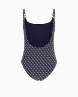 Guess One Piece Logolu Mayo 4G Rustic Blue Aop