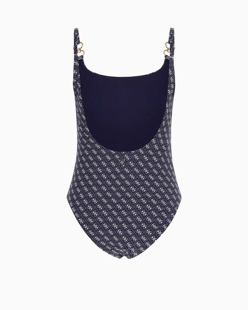 Guess One Piece Logolu Mayo 4G Rustic Blue Aop