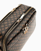 Guess Eliette Logo Crossbody Çapraz Askılı Çanta Mocha Logo