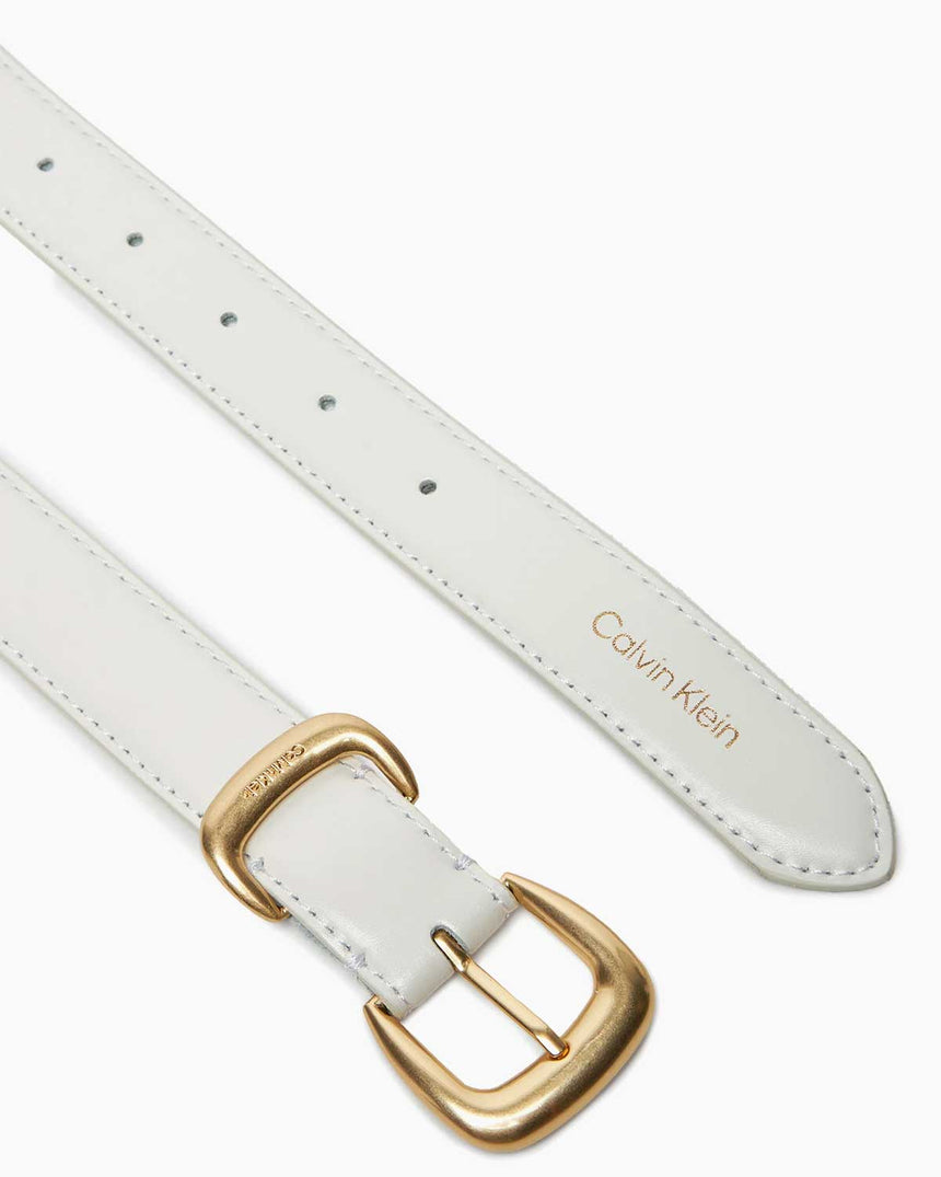 Calvin Klein 2 Parçalı Logo Tokalı Kadın Kemer Lily White