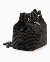 Guess Lua Pouch Taş Detaylı Büzgülü El Çantası Black