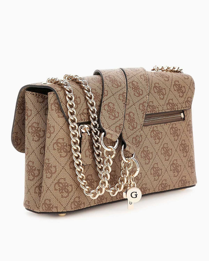 Guess Eco Erica Çıkartılabilir Askılı Kadın El Çantası Latte Logo