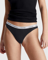 Calvin Klein Thong 3Pk Underwear Bottoms Külot Black/Black