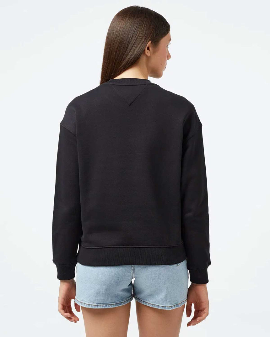 Tommy Hilfiger Badge Crew Pullover Sweatshirts Black