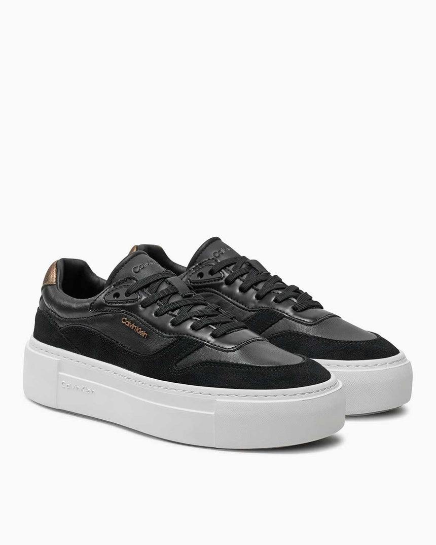 Calvin Klein FF Cupsole Lace Up W/Ml Mix M Kadın Sneaker Black/Metal Bronze