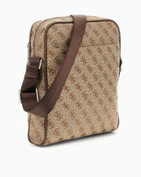 Guess Milano Compact Monogram Baskılı Çapraz Askılı Çanta Beige / Brown