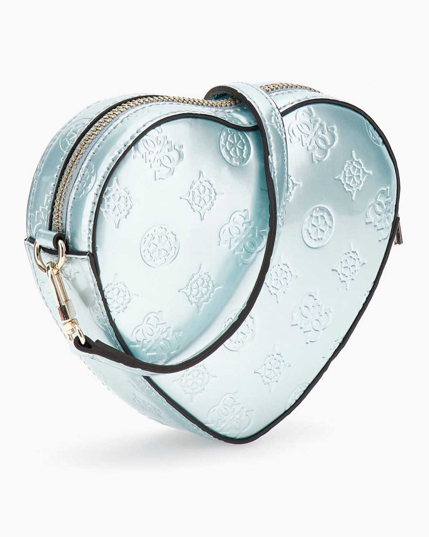 Guess Arnela Mini Kalpli El Çantası Powder Blue Logo