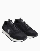 Calvin Klein Runner Sock Lace Up Sneakers Black/Bright White