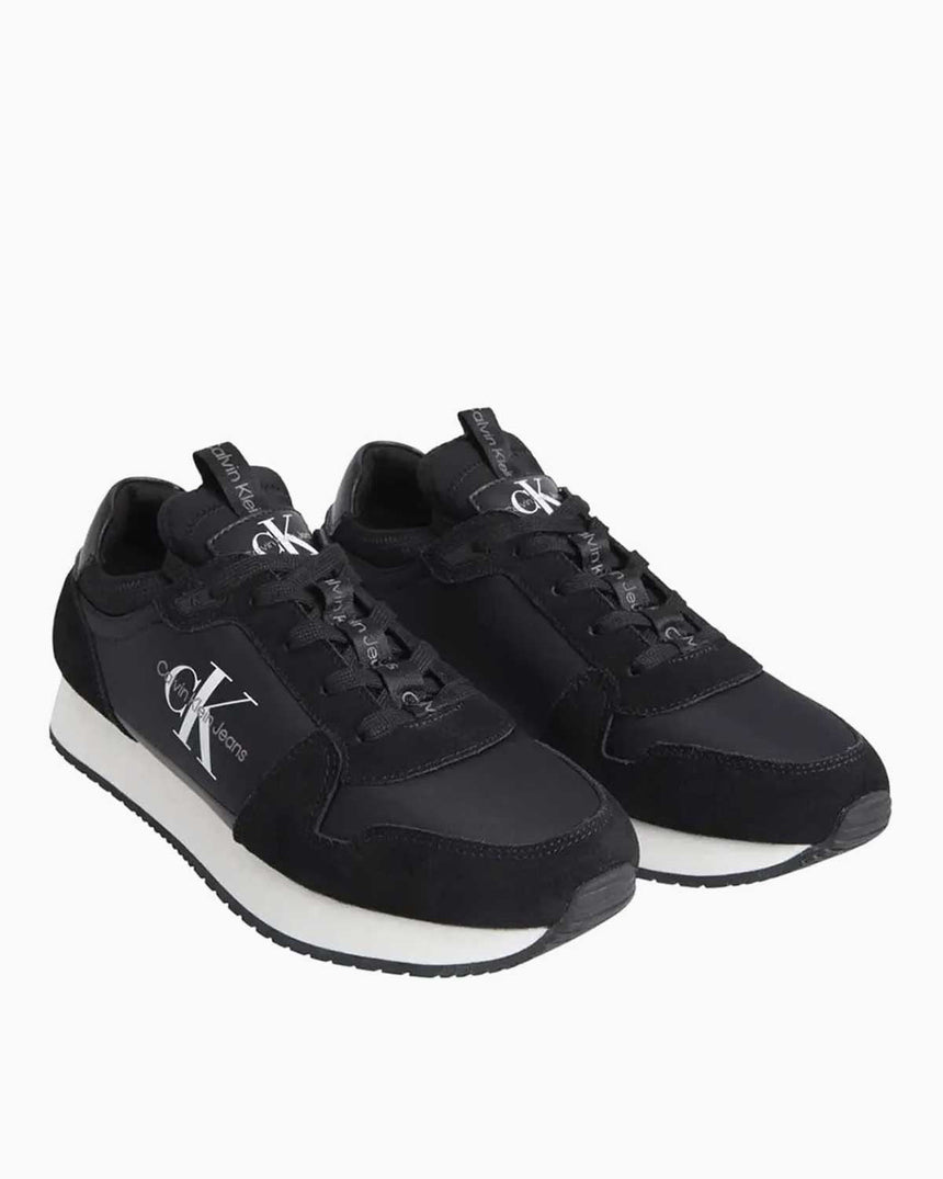 Calvin Klein Runner Sock Lace Up Sneakers Black/Bright White