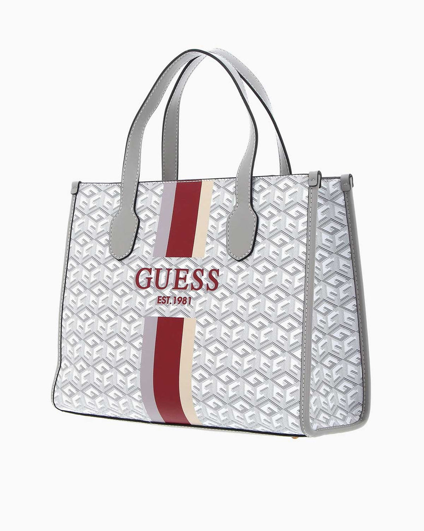 Guess Silvana 2 Compartmen El Çantası Stone Logo