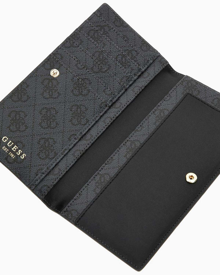 Guess Noreen Card Holder Monogram Cüzdan Coal Logo