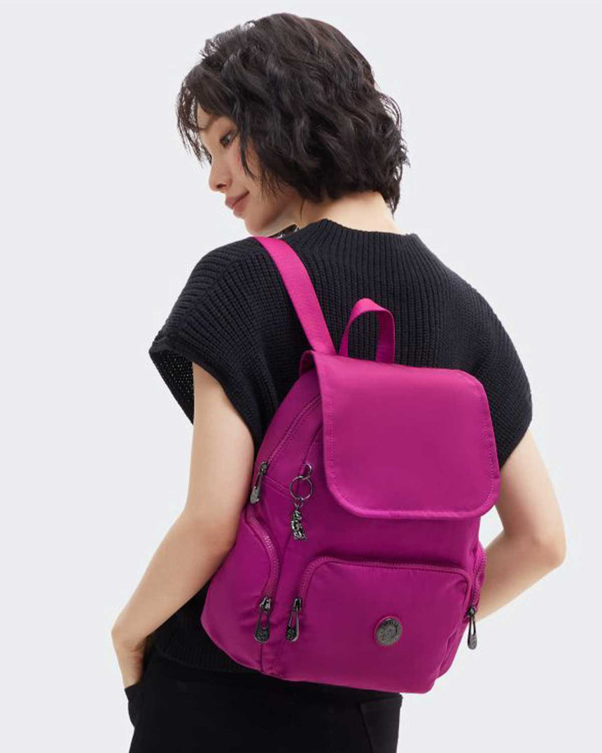 Kipling City Zip S Basic Elevated Sırt Çantası Fuchsia Night