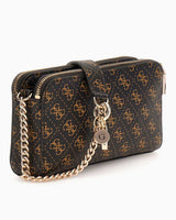 Guess Eco Erica Statüs Zincir Detaylı Çapraz Askılı Çanta Brown Logo