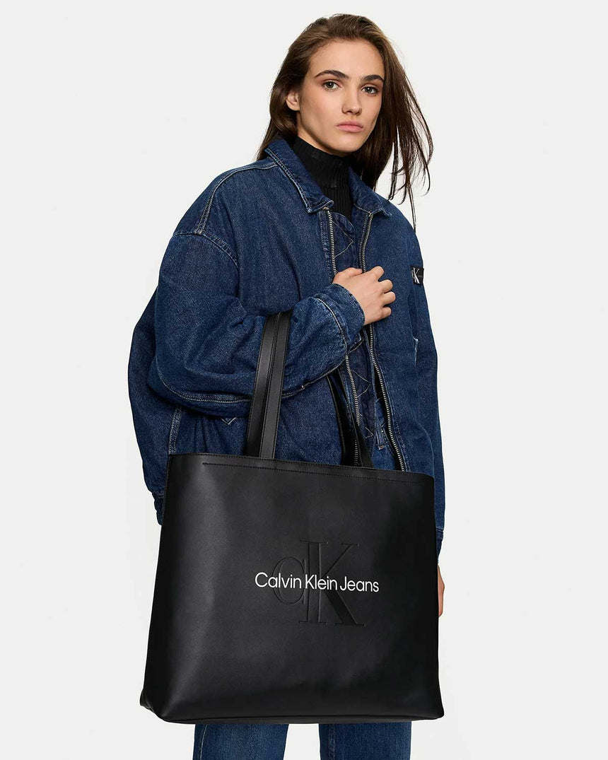 Calvin Klein Sculpted Slim Tote Omuz Çantası Black/Neutral