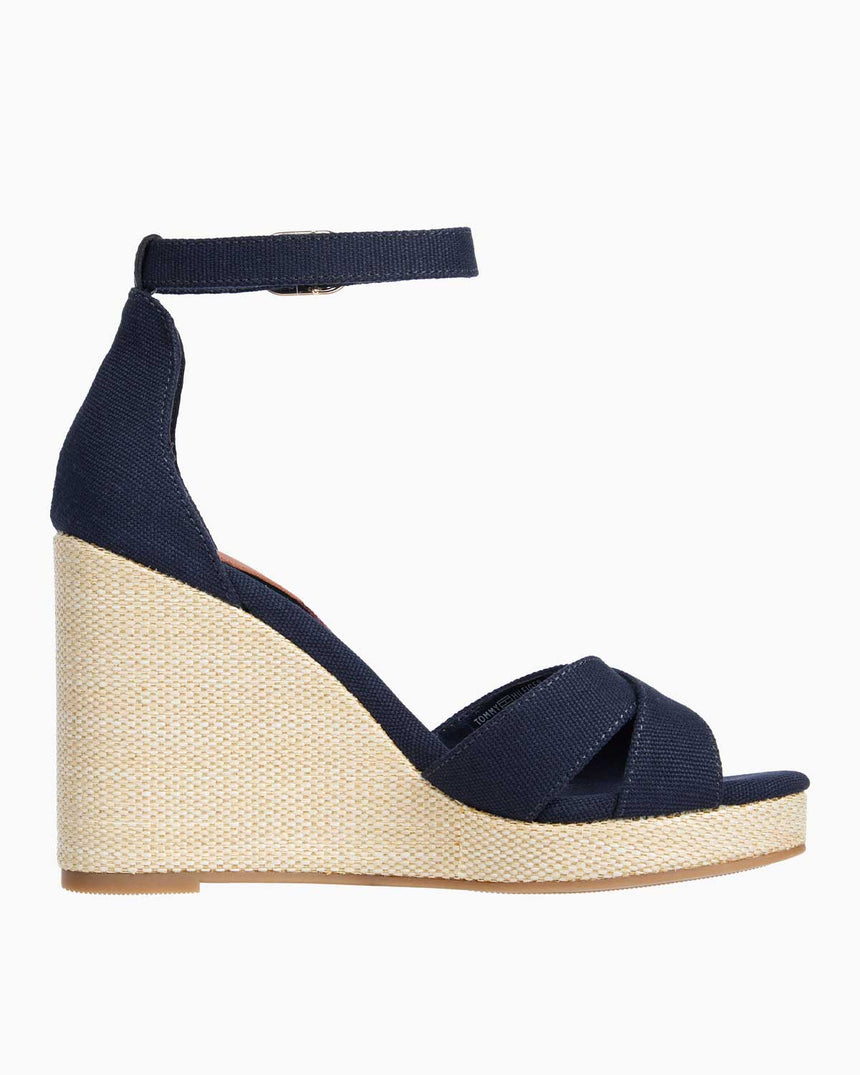 Tommy Hilfiger Flag High Wedge Espadrilles Terlik Space Blue
