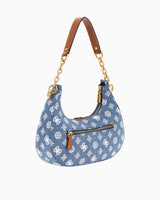 Guess Kuba Top Zip Shoulder Bag Omuz Çantası Denim Logo