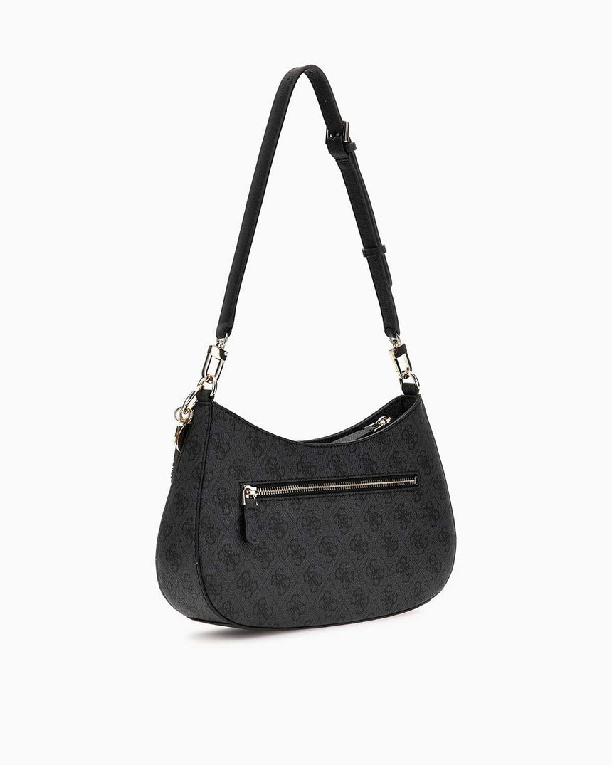 Guess Noelle Top Zip Shoulder Bag Kadın Omuz Çantası Coal Logo