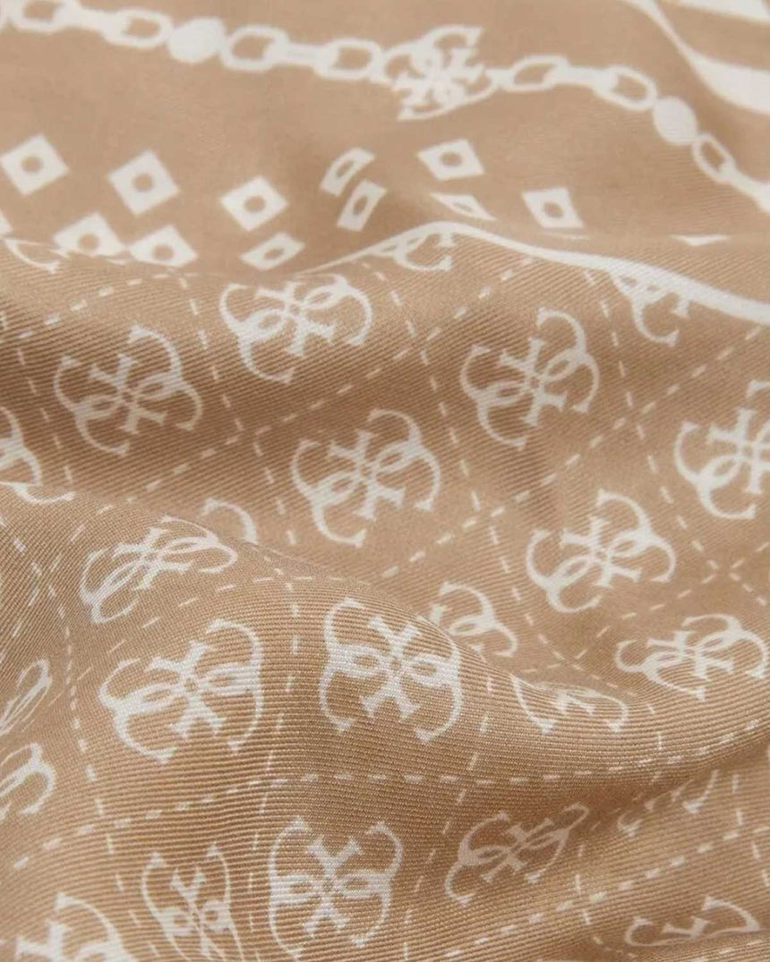 Guess Foulard Logolu Eşarp Beige