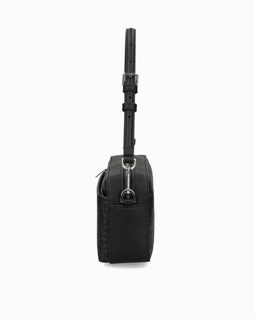 Calvin Klein Must Convertible Monogram Omuz Çantası Black Monogram Pu
