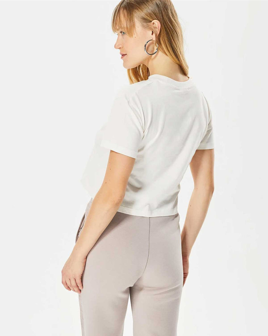 Guess Adele Logolu Crop Tshirt Ocean Salt