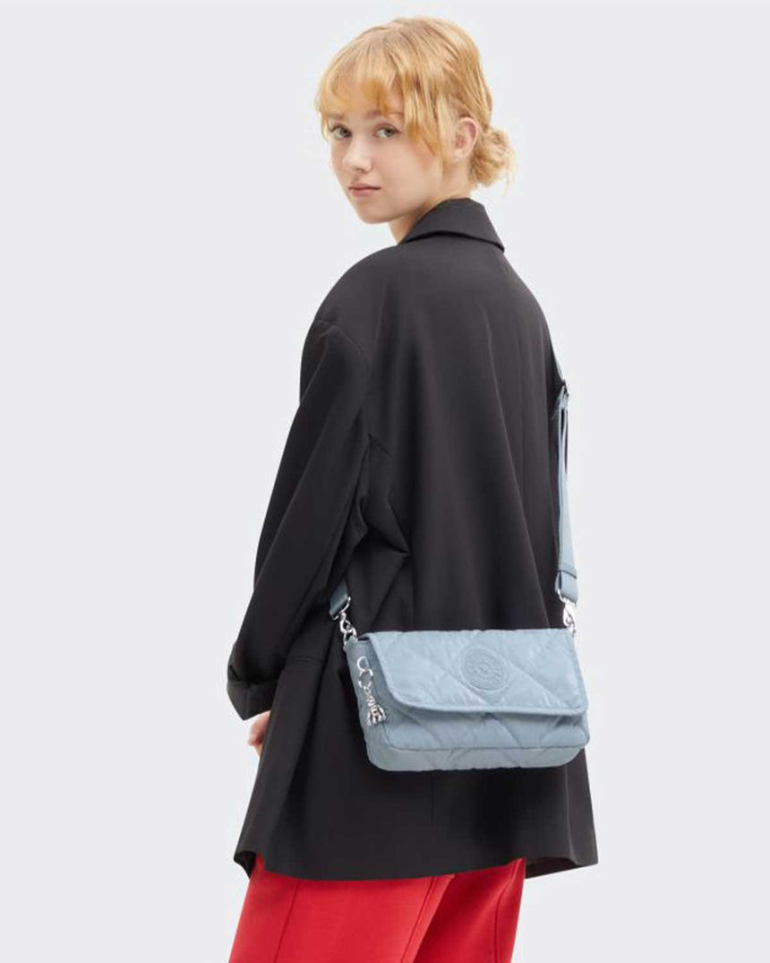 Kipling Aras Quilted Shoulder Bag Omuz Çantası Glowing Blue Ql