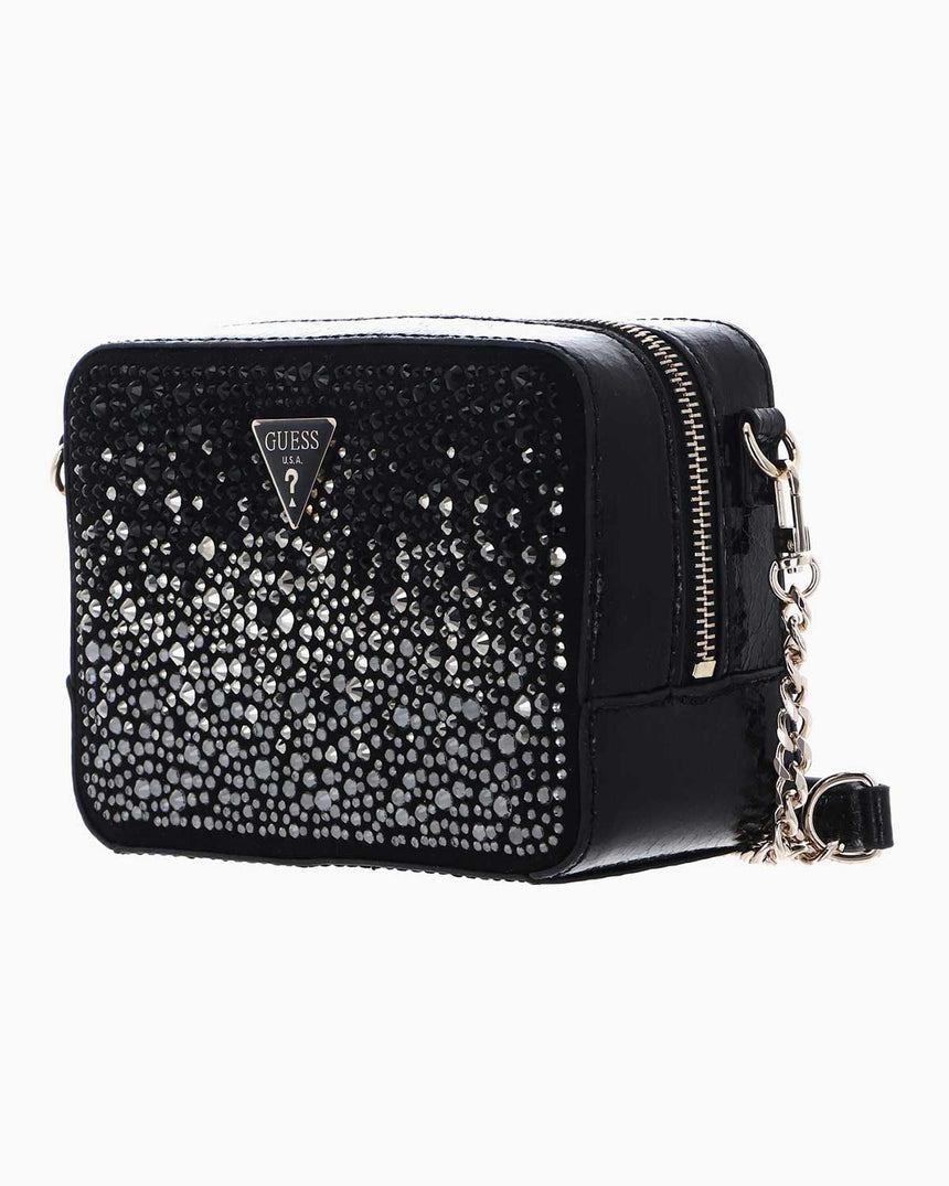 Guess Lua Taşlı Mini Çapraz Askılı Çanta Black