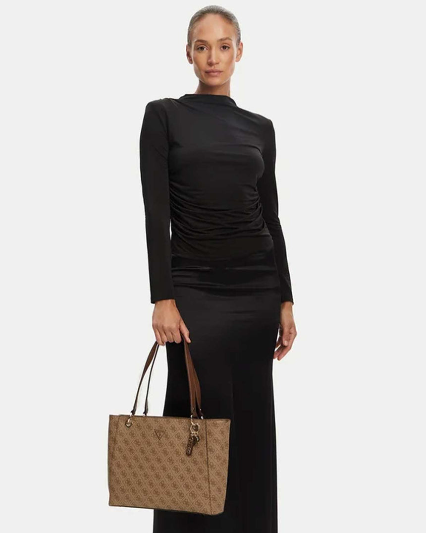 Guess Noelle 4G Logolu Kadın Omuz Çantası Latte Logo / Brown