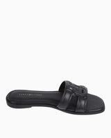 Tommy Hilfiger Logo Strap Mule Flat Sandalet Black