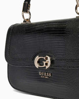 Guess Orlina Society Logo Kapaklı El Çantası Black