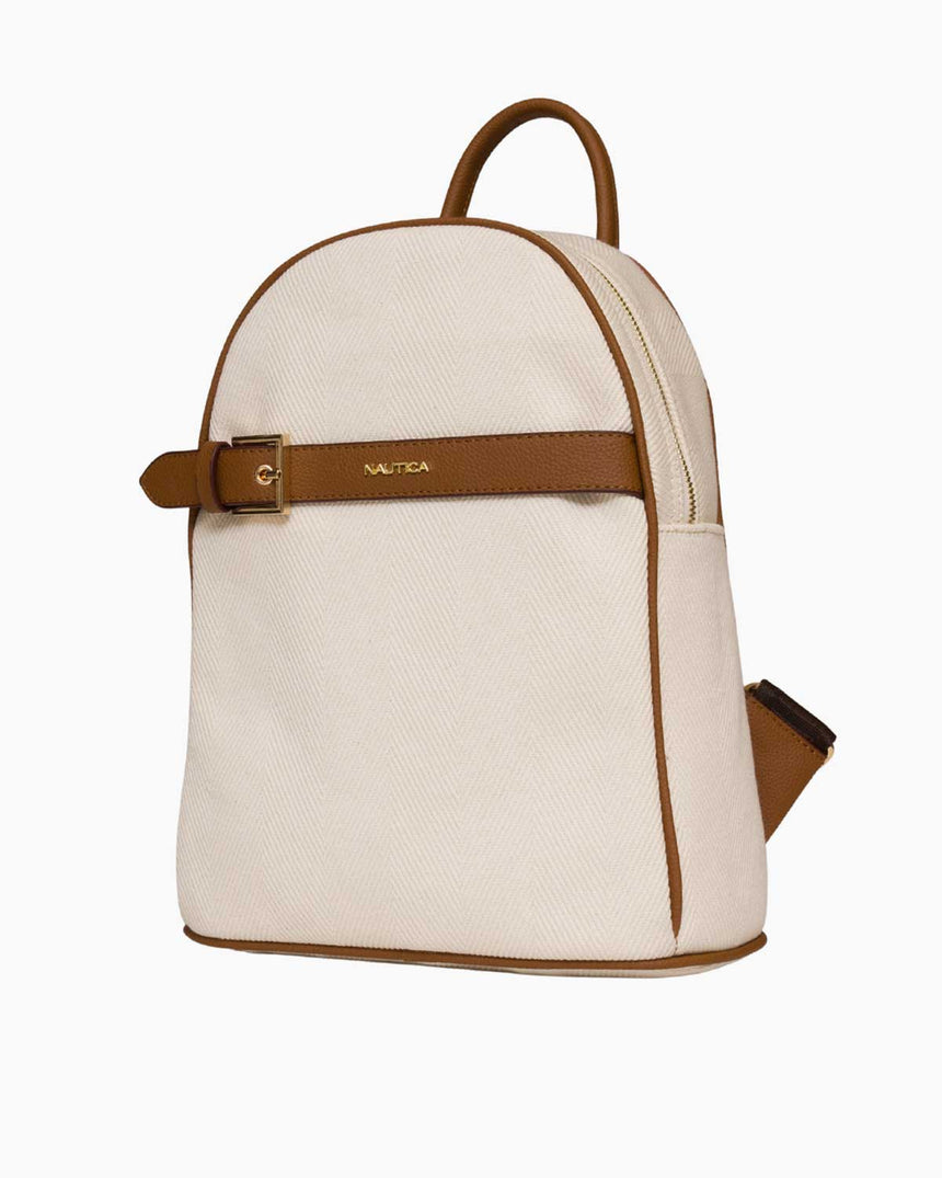 Nautica Kemer Detaylı Sırt Çantası Bej - Taba