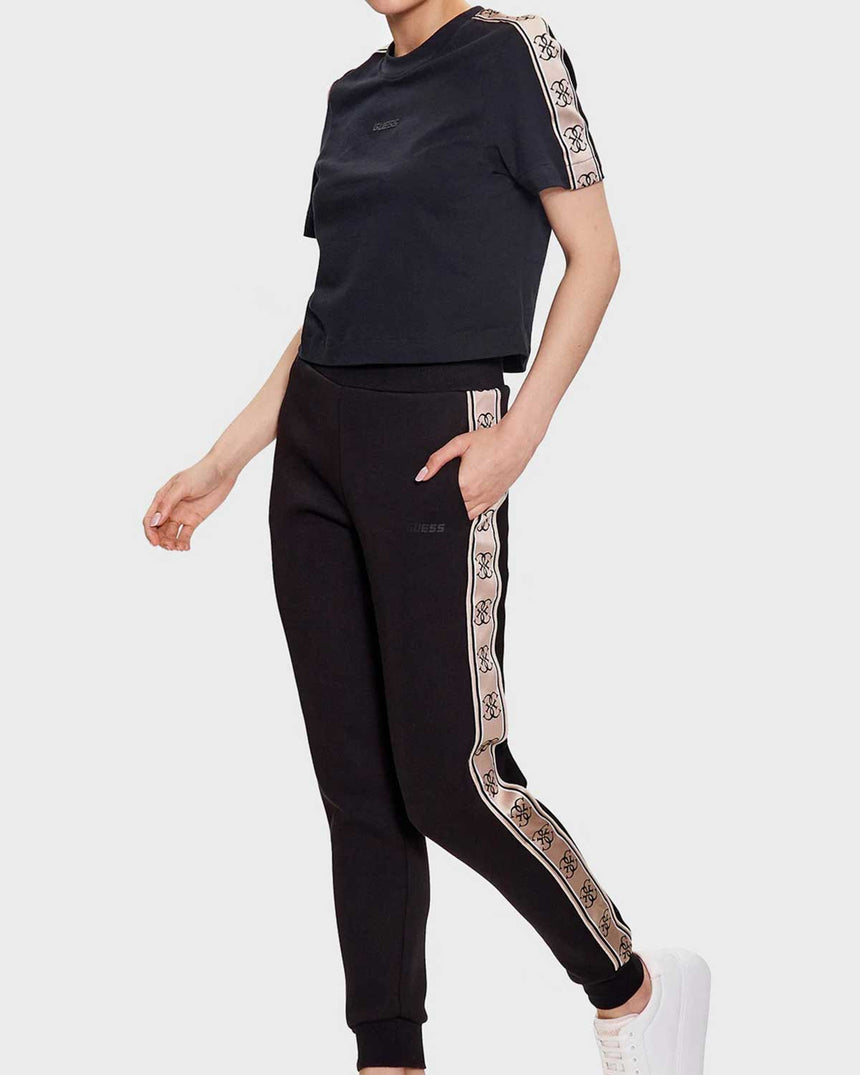 Guess Britney Pamuklu Regular Fit Cepli Jogger Eşofman Altı Jet Black A996