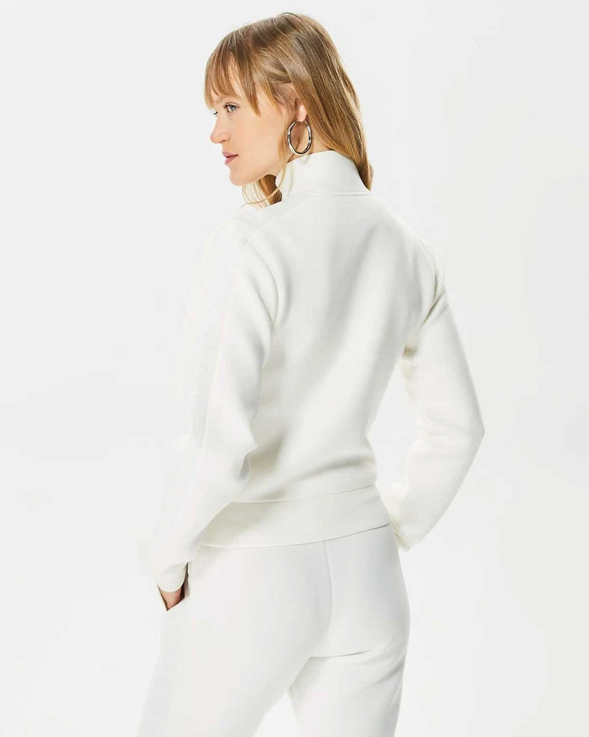 Guess New Allie Logo Şeritli Fermuarlı Sweatshirt Ocean Salt