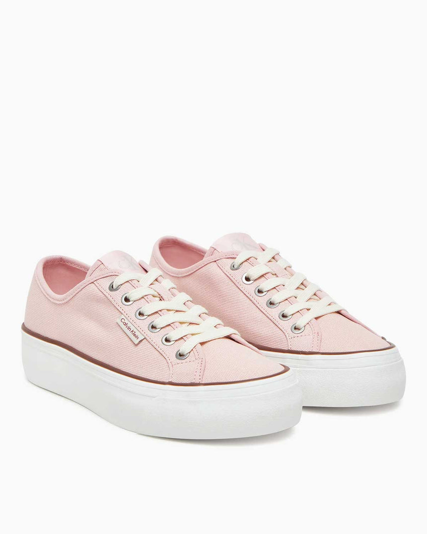 Calvin Klein Graz Flatform Logo Etiketli Kadın Pamuk Sneaker Sweet Pink/Cappuccino