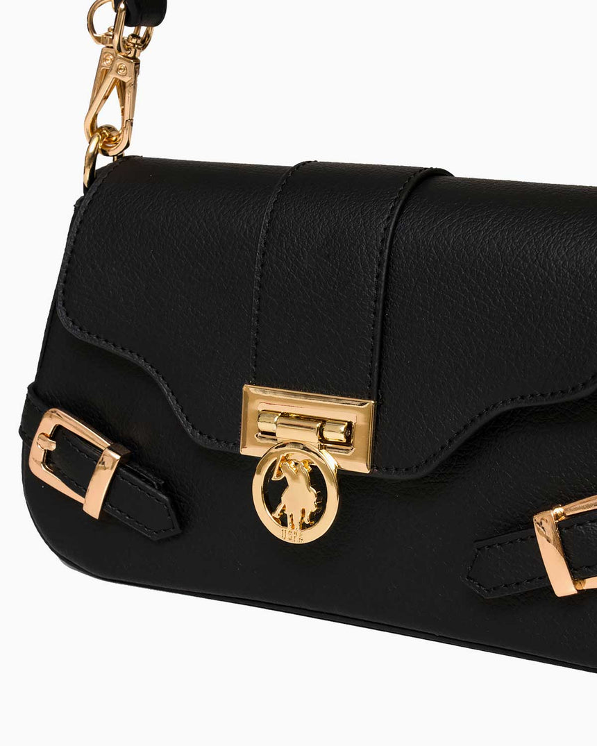 Us Polo Assn Logo Detaylı Çapraz Askılı Çanta Siyah