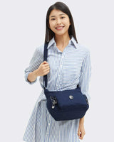 Kipling Gabbie S Elevated Jacquard Omuz Çantası Night Ocean