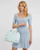 Guess Matilde Dome Satchel Kadın El Çantası Ice Blue