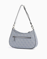 Guess Noelle Top Zip Shoulder Bag Kadın Omuz Çantası Light Blue Logo