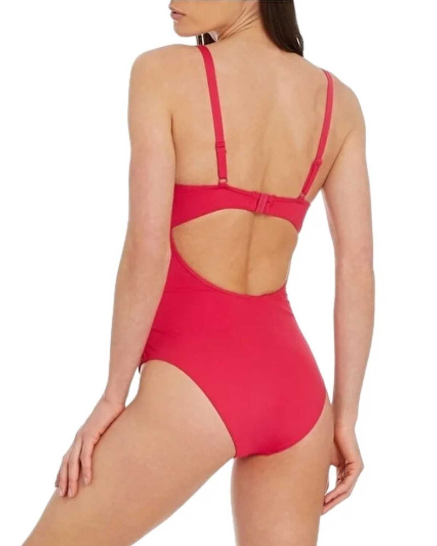 Calvin Klein İnce İp Askılı Sırt Dekolteli Kadın Mayo Royal Pink