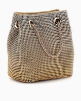 Guess Zalina Pouch Taşlı Omuz Çantası Gold