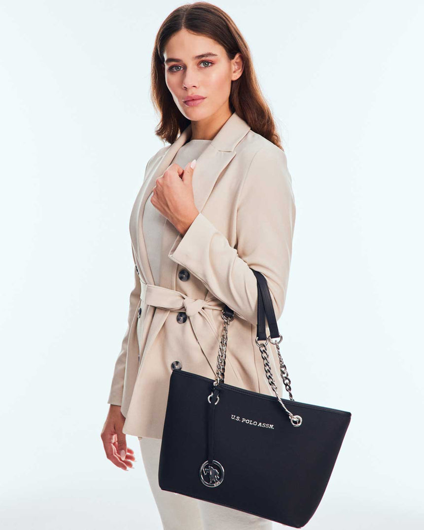 Us Polo Assn Zincir Detaylı Omuz Çantası Siyah