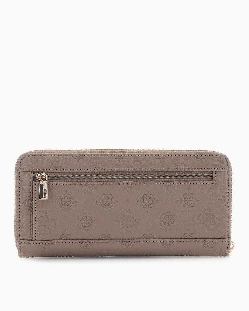 Guess Gerty Slg Large Zip Around Cüzdan Dark Taupe