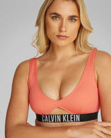 Calvin Klein Swim Tops Logolu Bralet Dazzling Coral
