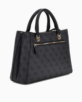 Guess Noreen Satchel Monogram El Çantası Coal Logo