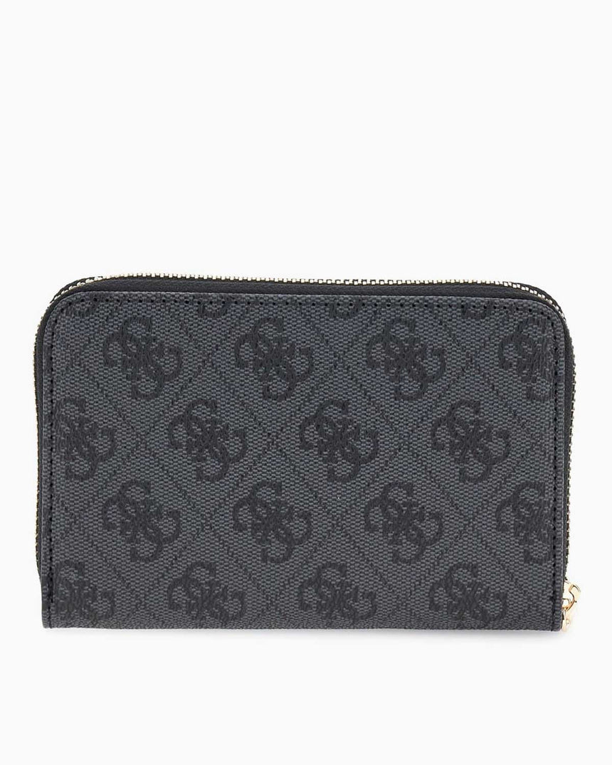 Guess Access Orta Boy Fermuarlı Kadın Cüzdan Coal Logo