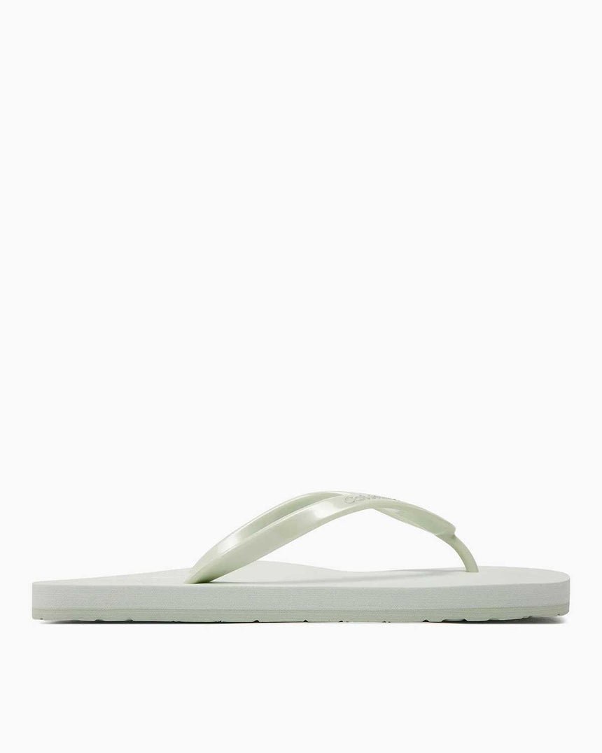 Calvin Klein Flip Flop Deboss Logo Met Kadın Parmak Arası Terlik Milky Green